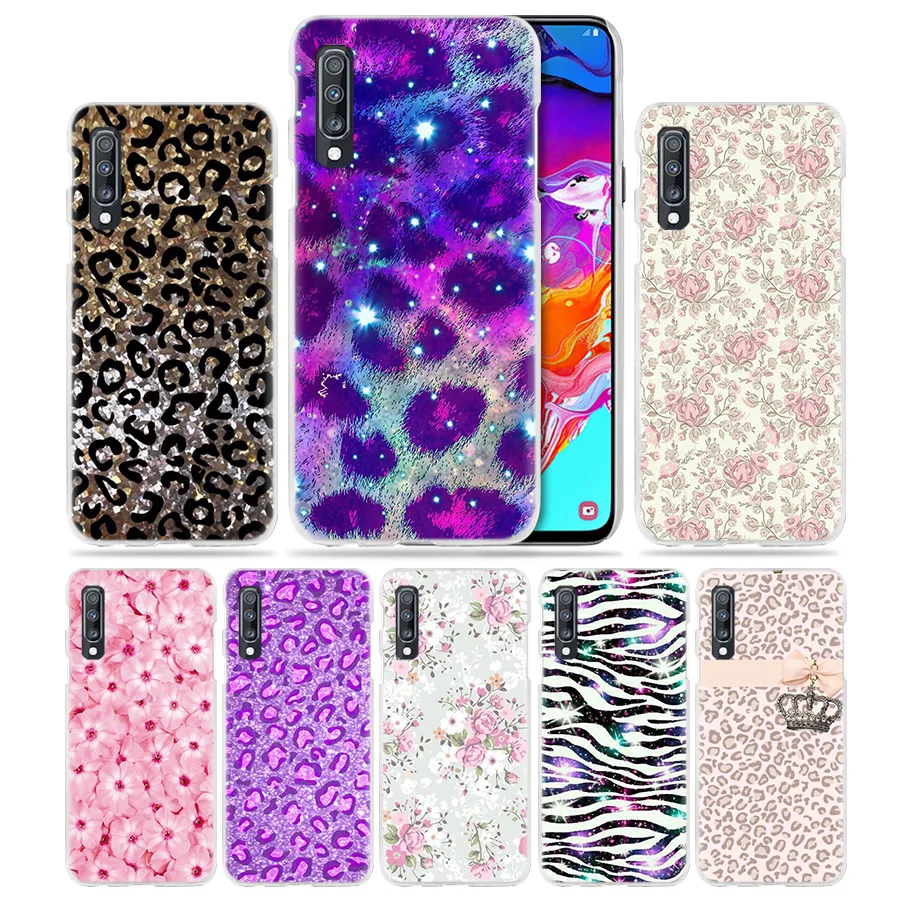 

Flowers Leopard Case for Samsung Galaxy A50 A70 A20e A40 A30 A20 A10 A8 A6 Plus A9 A7 2018 Hard Clear PC Phone Cover Cover Sexy