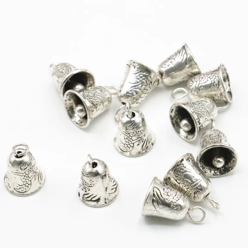 

10PCS Wholesale Finding Tibetan Silver-color Bell Shape Pendant Spacer Beads for Jewelry Making DIY Necklace Bracelet Craft A322