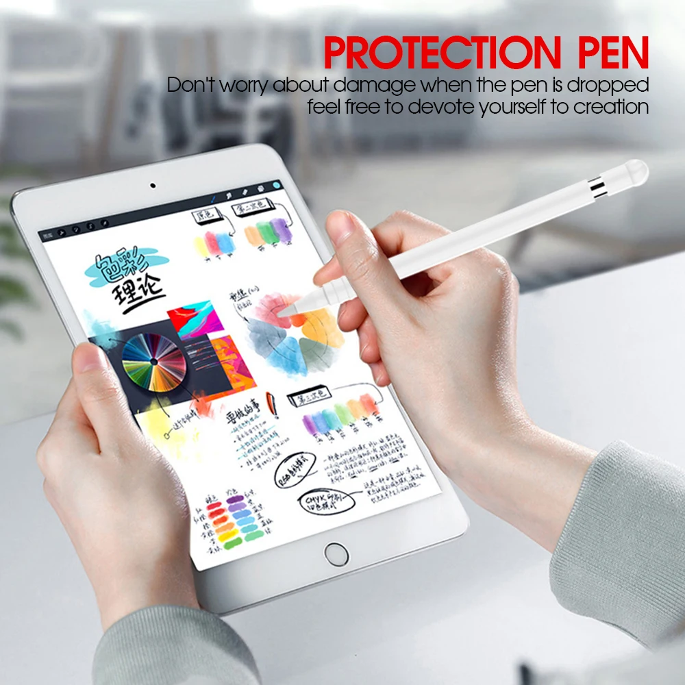 

Tablet Touch Stylus Pen Protective Cover Pouch Soft Silicone Tips Sleeve Anti-Slip Case for Apple Pencil 1st Protection Pen Case
