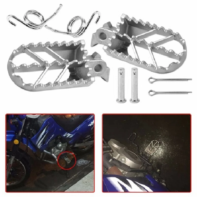 Серебряный мотоцикл передняя подножка подходит для Honda Kawasaki Yamaha мотоцикл педаль, аксессуары для мотоциклов