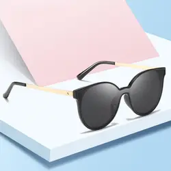 Круглые Женские солнцезащитные очки поляризованные Женские Ретро Металлические антибликовые Круглые Солнцезащитные очки женские