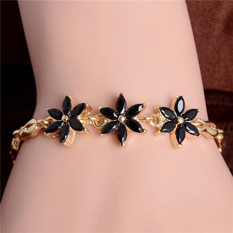 MISANANRYNE горячая Распродажа золотой цвет милый цветок австрийский кристалл красивый браслет ювелирные изделия для женщин подарок хорошая