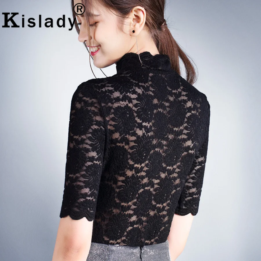 Kislady прозрачные сексуальные рубашки с низом модные кружевные ажурные сетчатые