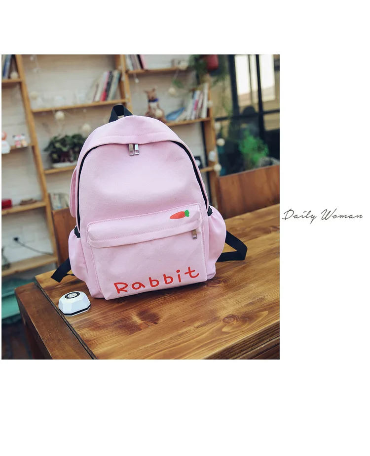 HISUELY Fashion Canvas Backpack Cartoon Rabbit Ears Back pack Women Casual Students School Bags Student Rucksack Collenge Style best stylish backpacks for college