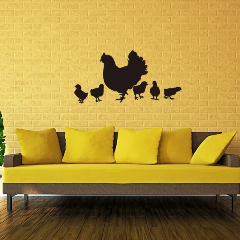 Виниловая наклейка на стену с изображением птиц и цыплят|wall sticker|removable wall stickersvinyl