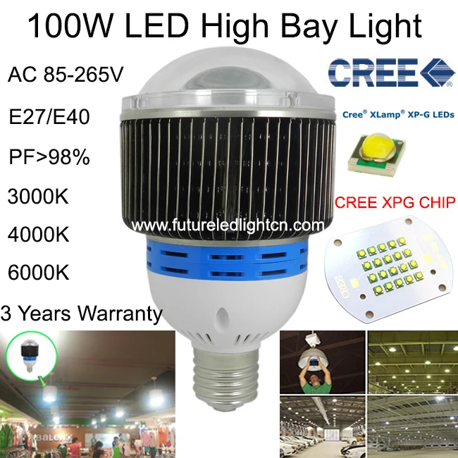 

2015 hot sale 100% real 100W CREE led high bay light, 10156-10524lm,AC85-265V input voltage ,UL certificate , use in warehouse