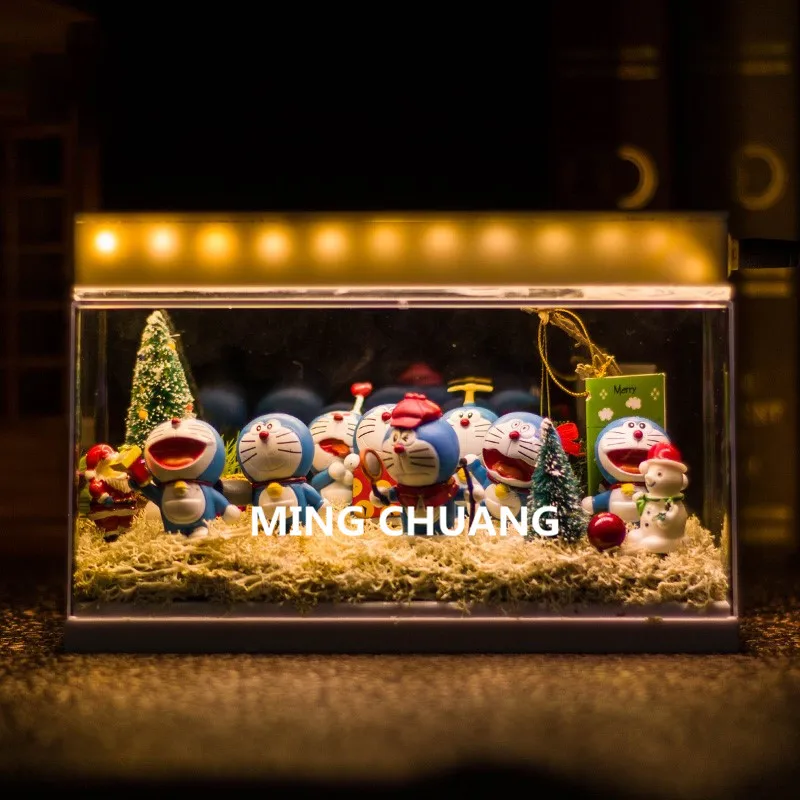 

Doraemon Nobita Nobi Minamoto Shizuka Konta Takeshi With LED Light Microlandschaft DRY Holiday Gift Action Figure Toy BOX D746