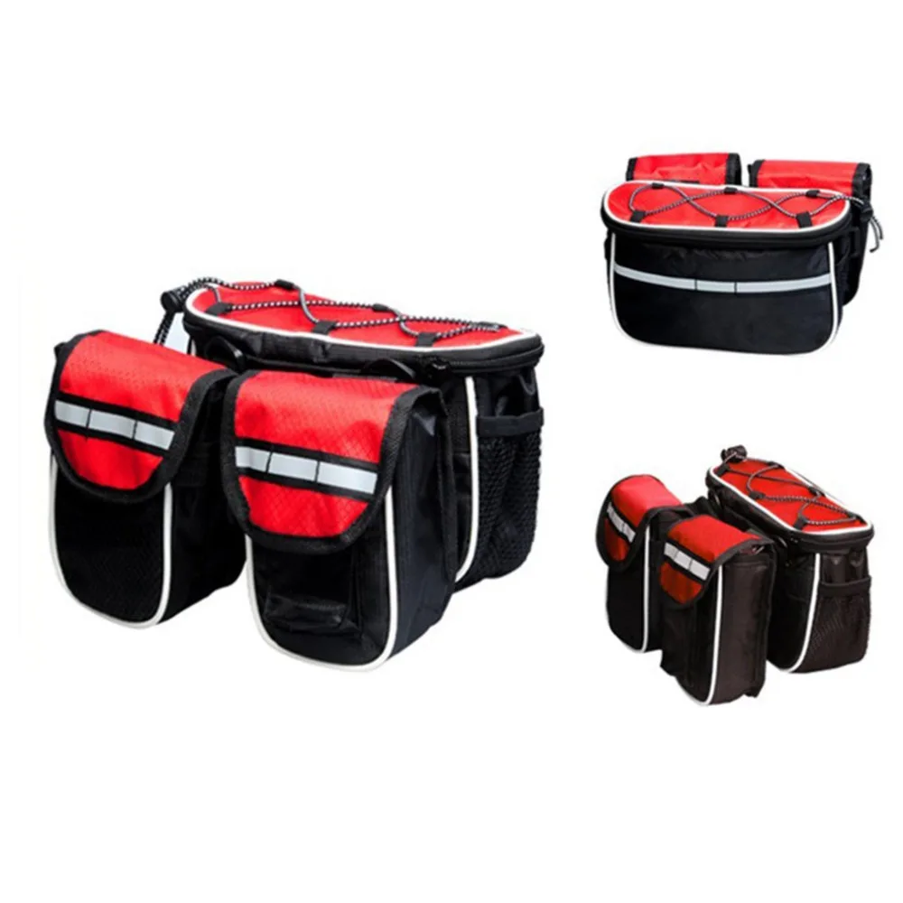 Cheap Waterproof Bicycle Frame Front Tube Bag Large Capacity Double Pouch Front Frame Bag Tube Pannier Bicycle Accessories Drop Ship 8