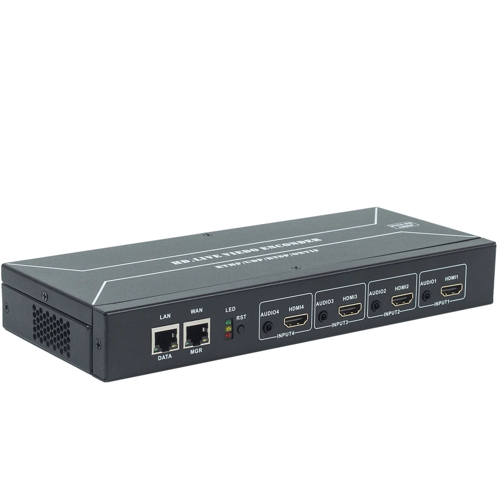 MPEG-4 H.264 HDMI To IP Video Stream Encoder Live Streaming HD Video IPTV Encoder 4 Channels HDMI To HTTP RTSP RTMP Encoder H264