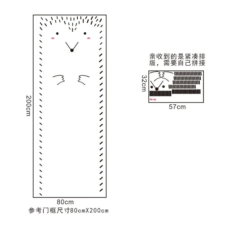 Украшения дома Ежик Стены Двери стикер украшения наклейки настенная живопись съемный декор обои LF-772