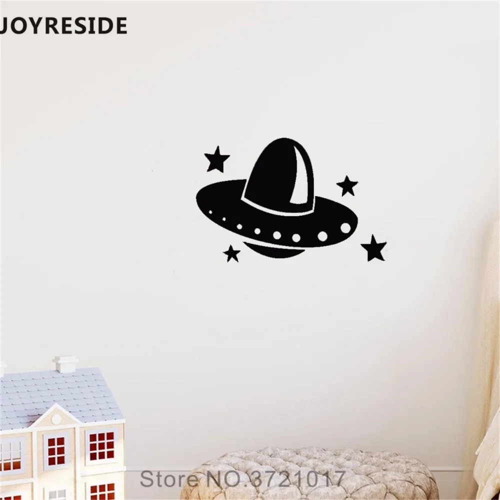 Joyestee Alien UFO Наклейка на стену космическая Милая воздушный Декор виниловый для