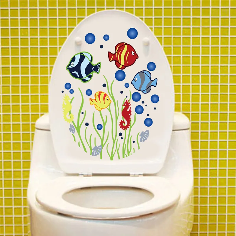 Подводные рыбные пузырьки настенные наклейки туалет ванная комната Домашний Декор водонепроницаемый холодильник бассейн настенные наклейки ПВХ Фреска Искусство