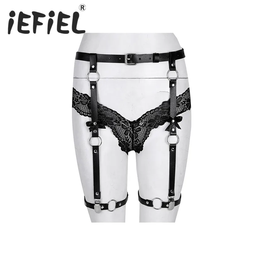Buy Fashion Unisex Women Punk Adjustable Waist Cincher Garter Belt with 4
