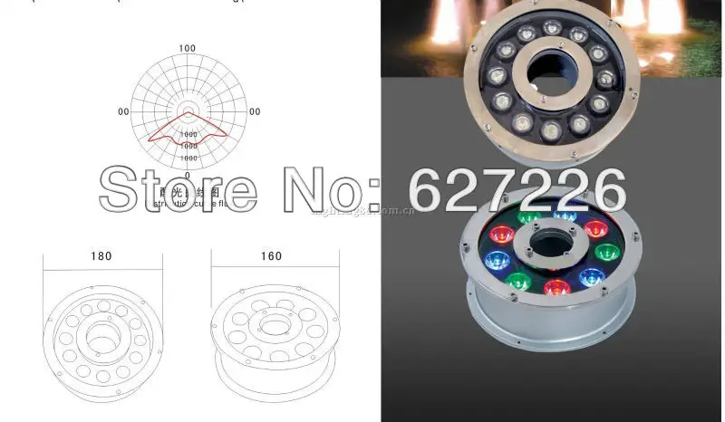 12 Вт RGB светодиодный подводный светильник с изменяющимся цветом DMX512 управление IP68 Водонепроницаемый фонтан лампа для аквариума Пруд бассейн DC 24 В