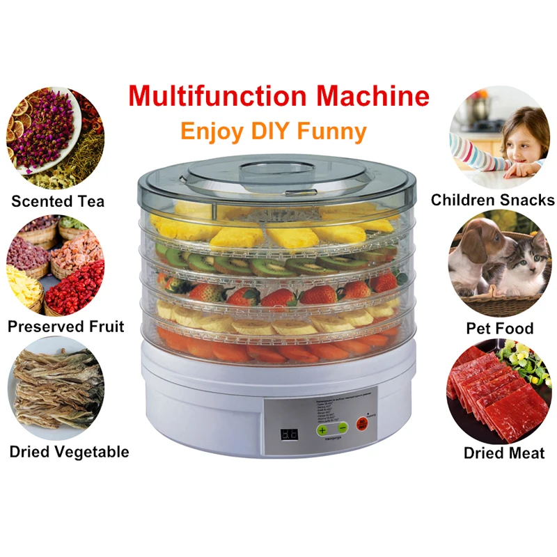 

Teet 32cm Electric Household Digital Fruit Food Dehydrator Machine BPA Free White Color