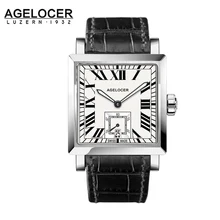 2017 AGELOCER Luxury Brand Men Watches Dual Display Wristwatches Staniless Steel Business Retro Clock Reloj Hombre Marca