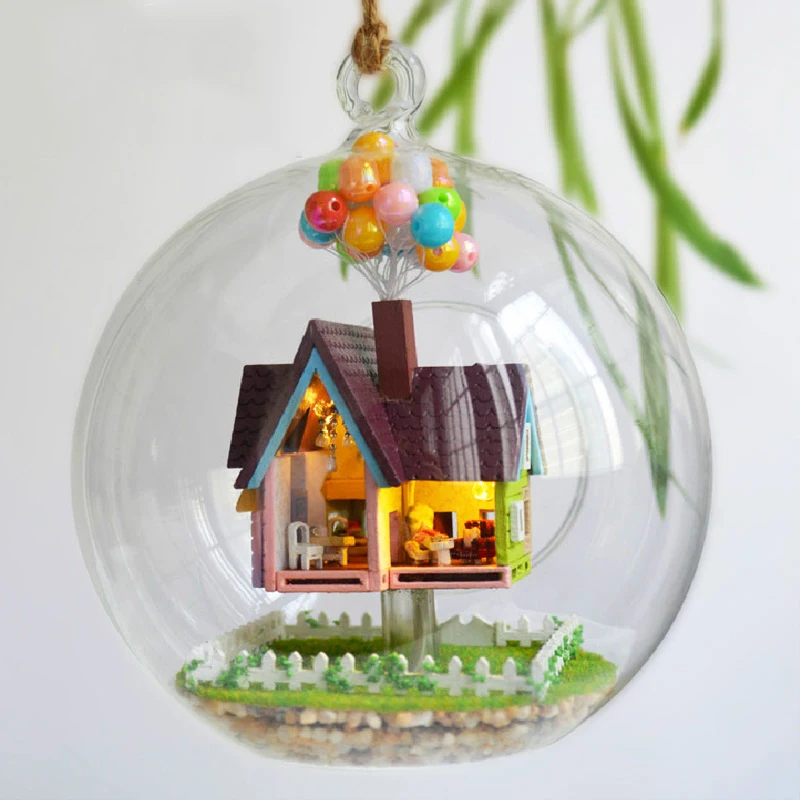 Горячая DIY стеклянный шар 3D миниатюрная Сборная модель креативный дневник строительный кукольный домик наборы с милыми фунтурами праздничные подарки