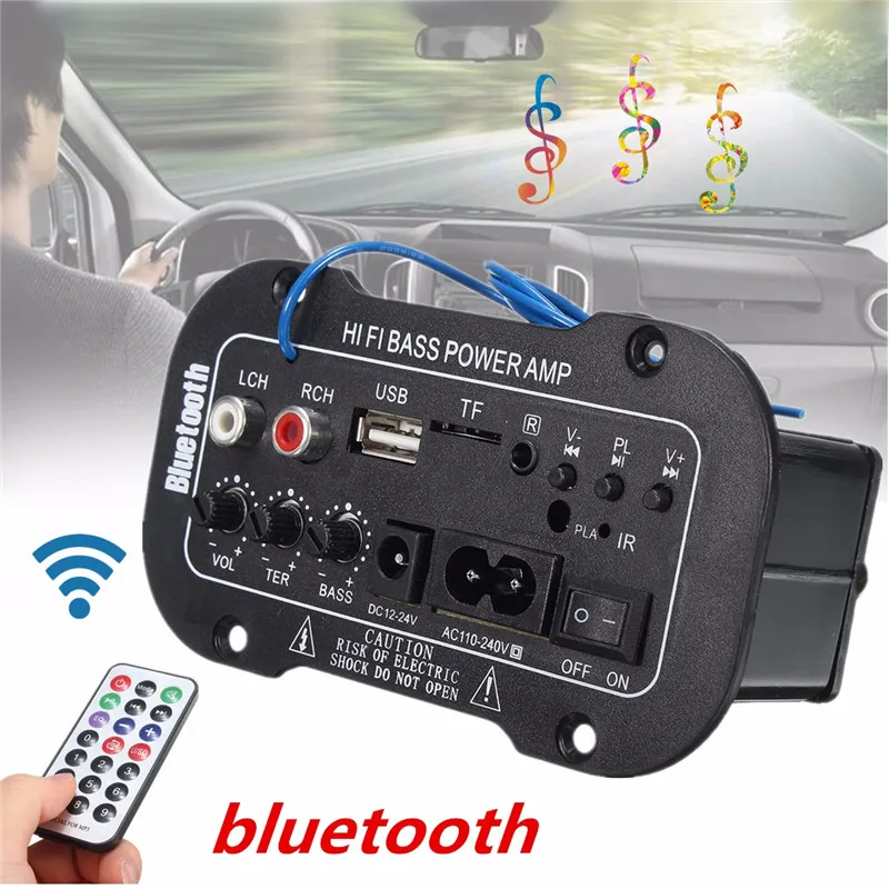 

30W Amplifier Board Audio bluetooth Amplificador USB dac FM radio TF Player Subwoofer DIY Amplifiers For Motorcycle Car Home
