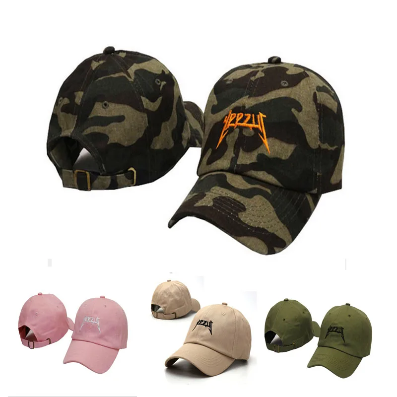 

camouflage yeezus dad hat Embroidered Curved Brim Low Profile Baseball Polo Cap Dad Hats Black Pink