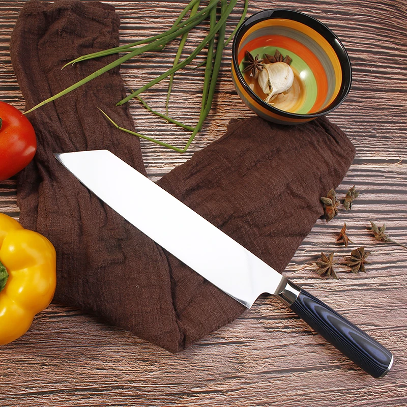 

13.8inch 7CR17MOV Steel Chef Knife Japanese Style Stable Wood Handle T Head Kitchen Knife Cooking Accessories