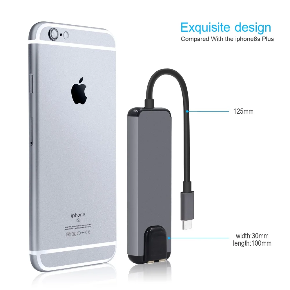 5 в 1 Тип usb C концентратор Hdmi 4 K USB Rj45 сетевой адаптер для Macbook Pro Зарядное устройство