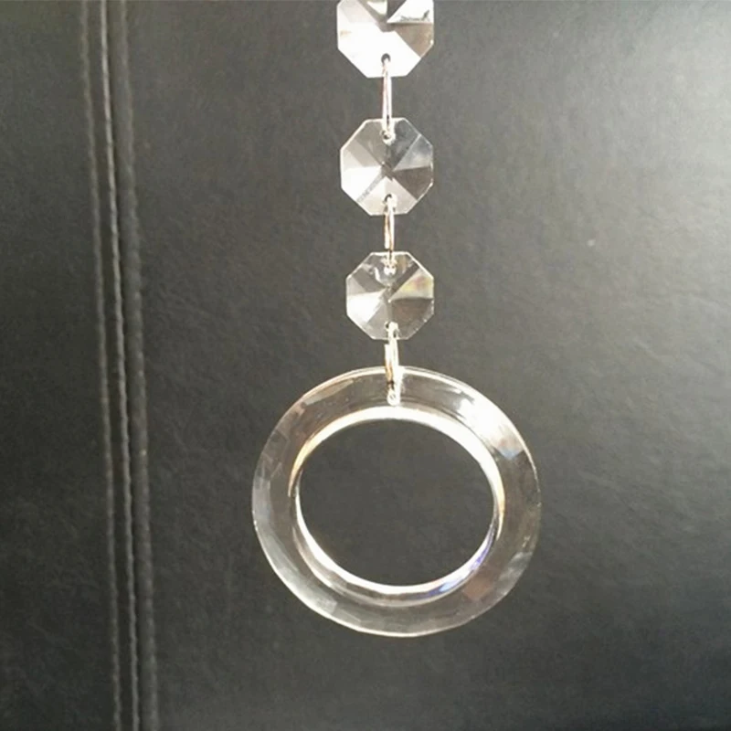 

Chandelier Parts DIY Pendant 50mm Rings Chandelier Glass Prisms Round Handing Crystal Lamp Rings Accessories for Lighting Rings