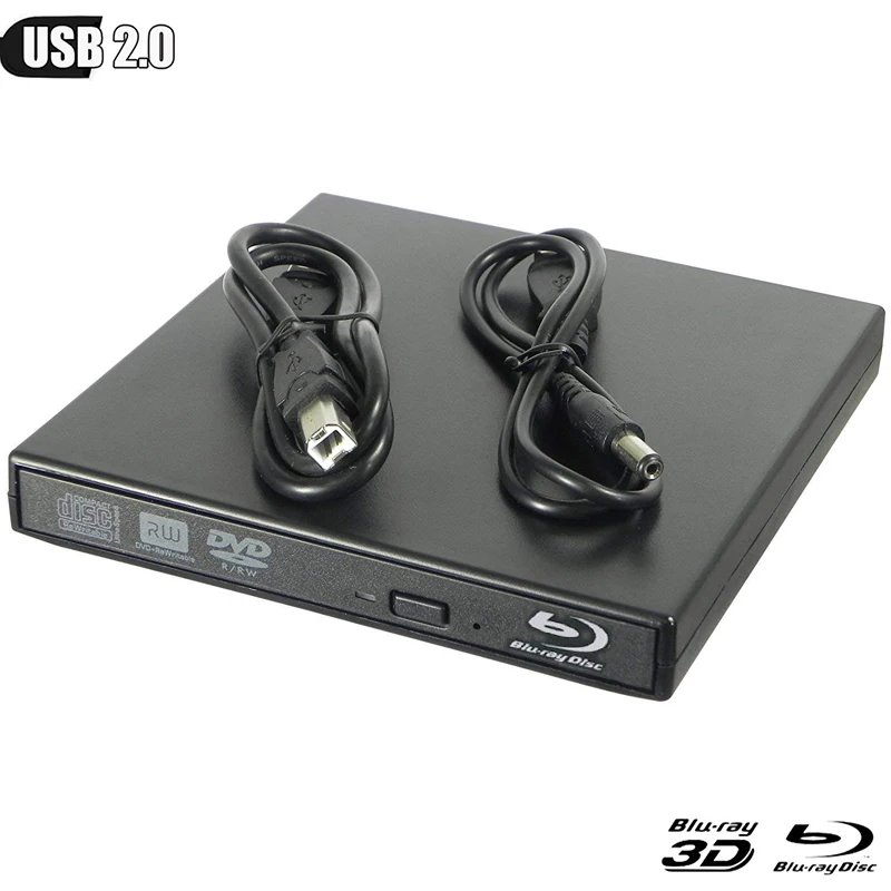 

Bluray Player External USB 2.0 DVD Drive Blu-ray 3D 25G 50G BD-R BD-ROM CD/DVD RW Burner Writer Recorder For Laptop Computer PC