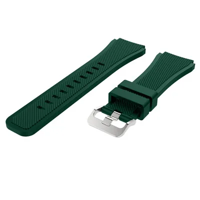 Silicone 22mm Watch band For Samsung Galaxy Watch 46mm For Samsung Gear S3 Frontier Classic Rubber Replacement Bracelet Strap - Цвет ремешка: Dark green