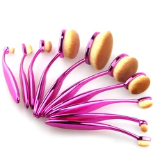 10 Pcs Oval Makeup Brushes Tooth-Shape Foundation Powder Brush Oval 2016 Hot Sale Make Up Brushes Oval Makeup Brush Set #86928