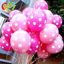 20 piezas de 12 pulgadas Polka Dot de látex globos de cumpleaños material para decoración de boda Fiesta de Minnie Mouse suministros globos Multicolor