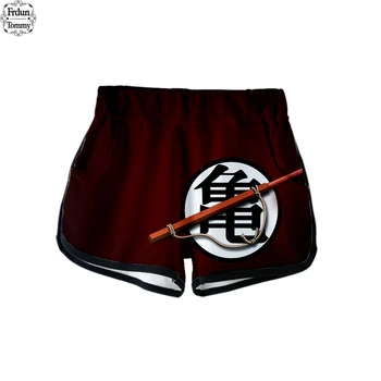 

New DRAGON BALL 3D Fashion Casual Shorts 2019 Elastic Waist Shorts Women Cotton 3D Popular Animation Summer Short 2XL