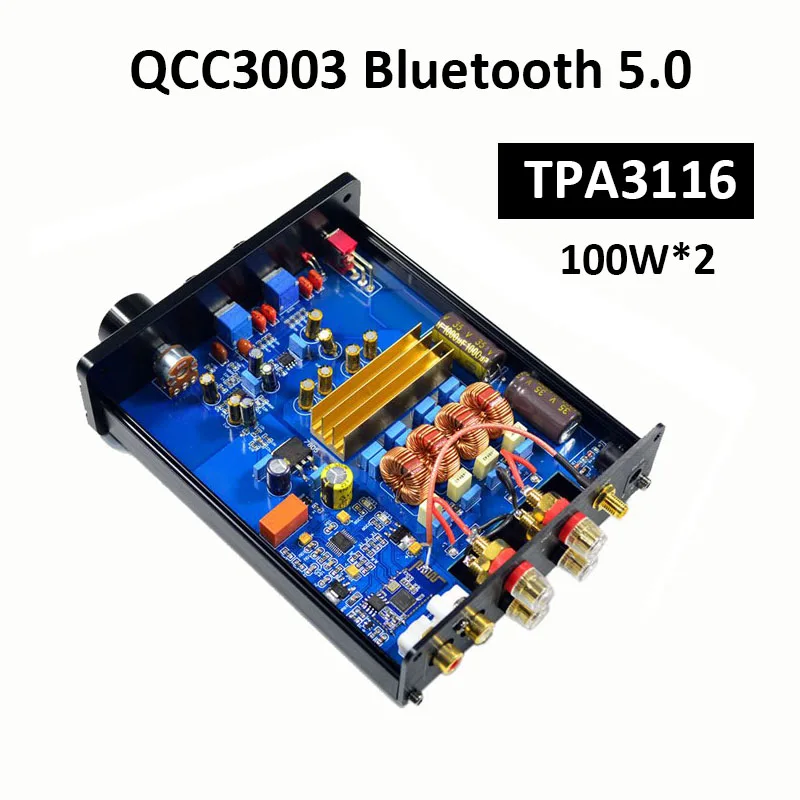 Lusya QCC3003 Bluetooth цифровой усилитель мощности TPA3116 2 0 стерео 100 Вт + аудио PCM5102 DAC для 4 8