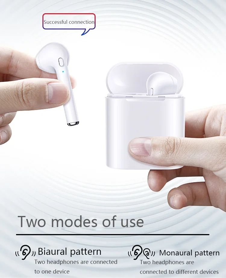 Беспроводная гарнитура Bluetooth вкладыши i7 tws 5,0 стерео наушники с зарядкой pod для Apple Xiaomi наушники для телефона беспроводные