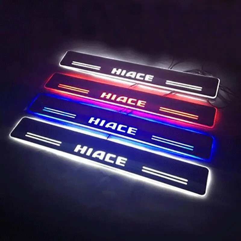  LED WELCOME LIGHTS DOOR SILL PLATE RUNNING BAR PLATE COVERS FIT FOR HIACE CAR 2PCS/SET LED INTERIOR - 33026333094
