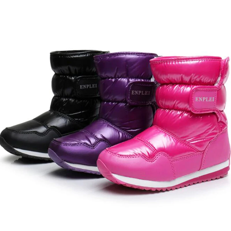 Children's snow boots autumn and winter waterproof non-slip children's boots thick flat boots warm Leisure children shoes mm187