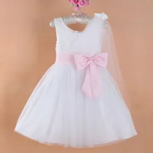 Девочки свадебный цветок ну вечеринку платье платье подружки невесты носит белый детский размер 2-8