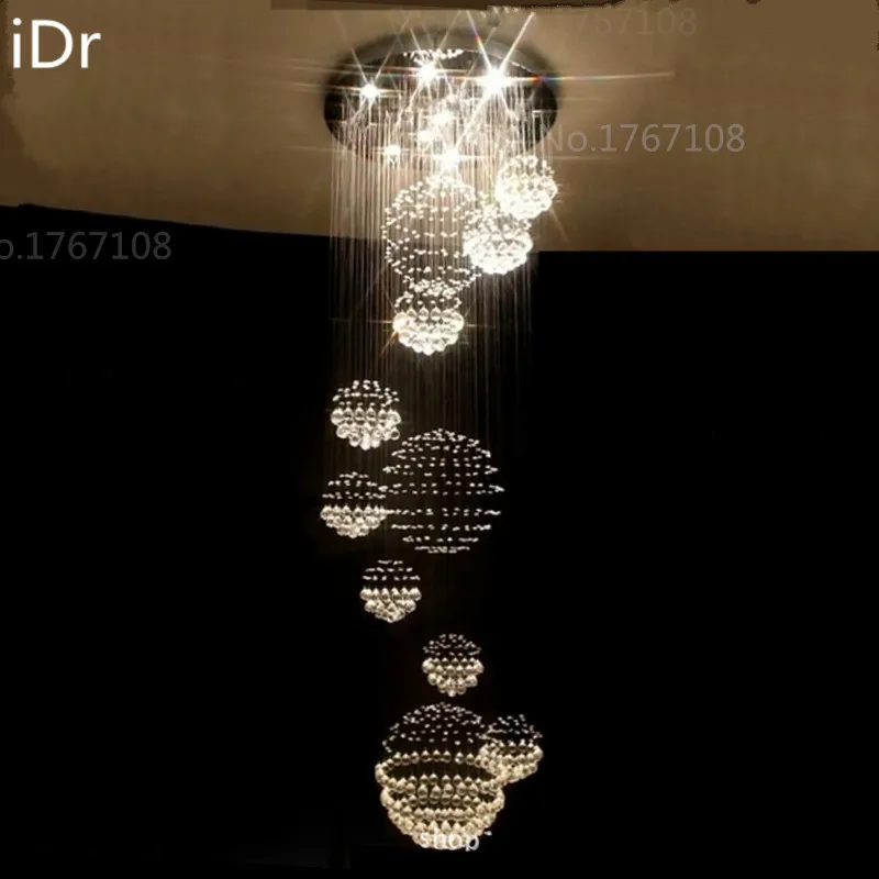 Us 598 0 50 Off Crystal Ball Lamp High End Hotels And Villas Clubs Stairs Light Led Project Lamp Chandeliers Hanging Wire Idr 0001 In Chandeliers