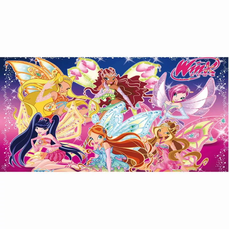 2501 30 De Réduction70x140 Cm Cartoon Winx Club Serviette De Bain à Séchage Rapide Bambou Microfibre Sport Plage Nager Voyage Camping Serviettes