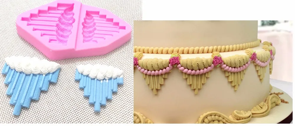 9666 Creative Royal Valance Sugar Craft Cake Brim Decoration Mold Silicone Fondant Chocolate DIY Tool | Дом и сад