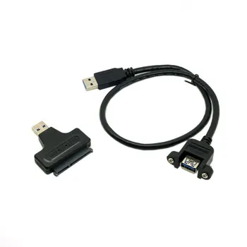 

CY USB 3.0 to SATA 22pin Adapter Convertor with USB 3.0 Male to Female Extension Cable for 2.5" HDD