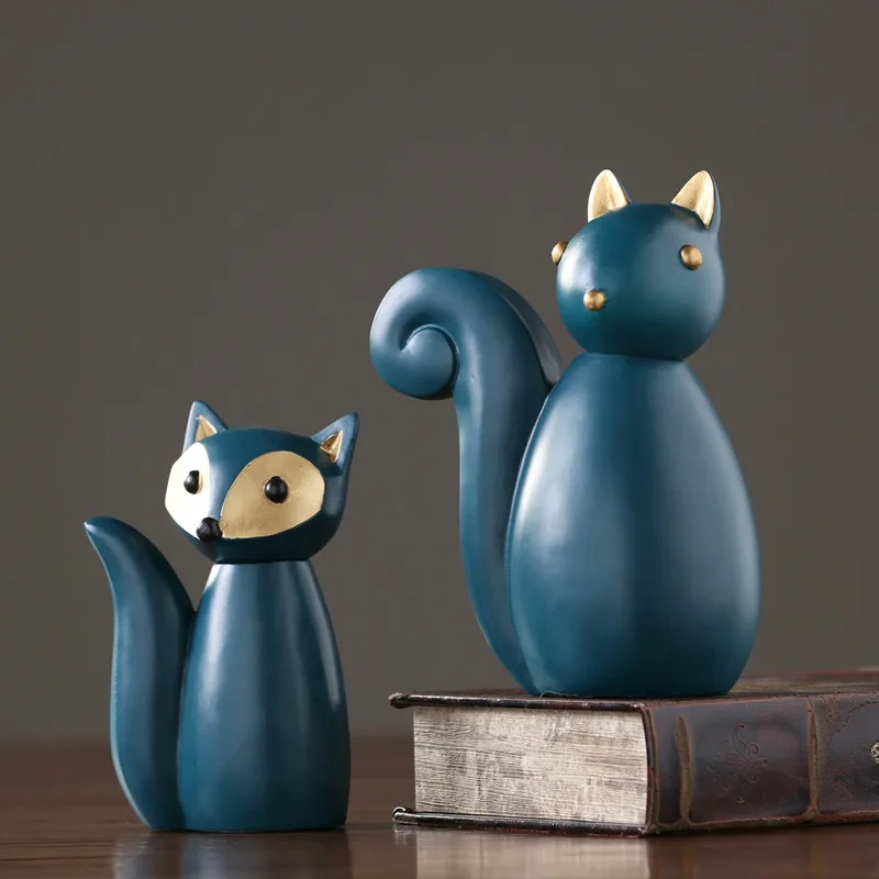 الراتنج السنجاب الثعلب الشمال الحديثة الحد الأدنى الحلي ديكور المنزل الأطفال غرفة خزانة المفروشات الهدايا