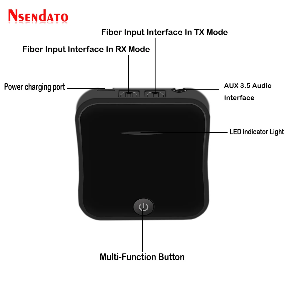 Bluetooth 5.0 Wireless Audio Adapter 2 In 1 Wireless Transmitter TV Receiver Digital Optical Toslink/SPDIF With CSR8675 APTX-HD