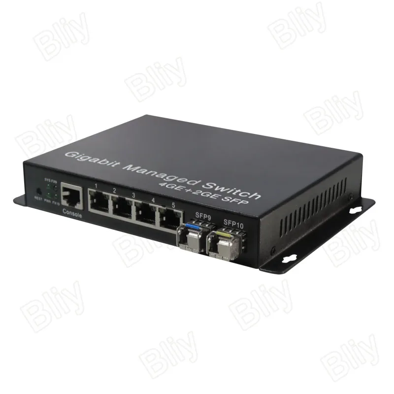 Bliy smart switch managment маленький настольный управляемым media converter с 2 sfp порт и 4 Ethernet порты Ethernet FTTH