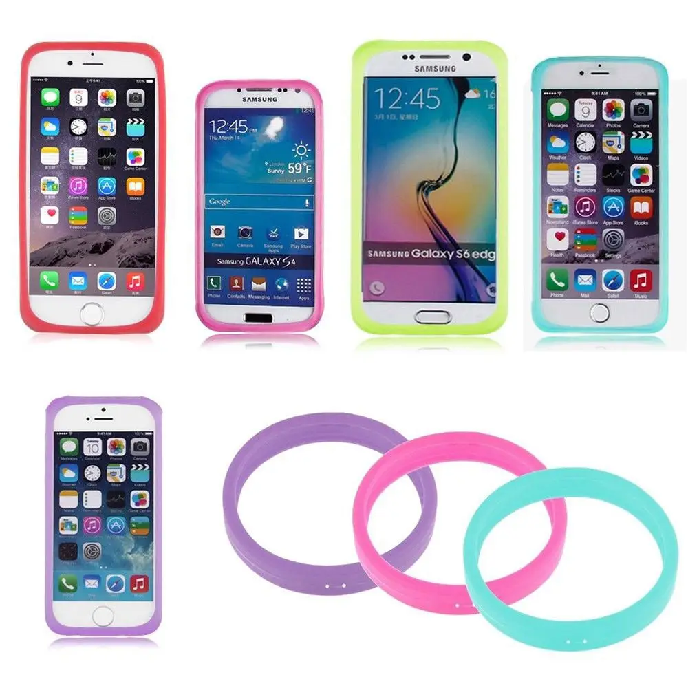 Universal Luminous Glow In The Dark Silicone Bracelet Phone Cover Bumper Case X1