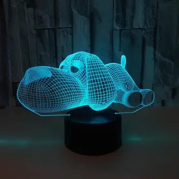 

3D Vision Night Light Sleeping Dog Image Touchment Control Colorful 3D Night Lamp 7 Colors Desk Light
