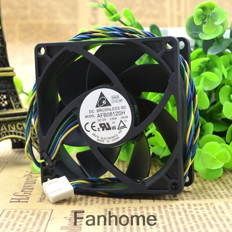 Для Delta 8025 12V 0.6A AFB0812SH 8 CM/cm 4-проводный вентилятор для компьютерного шасси с