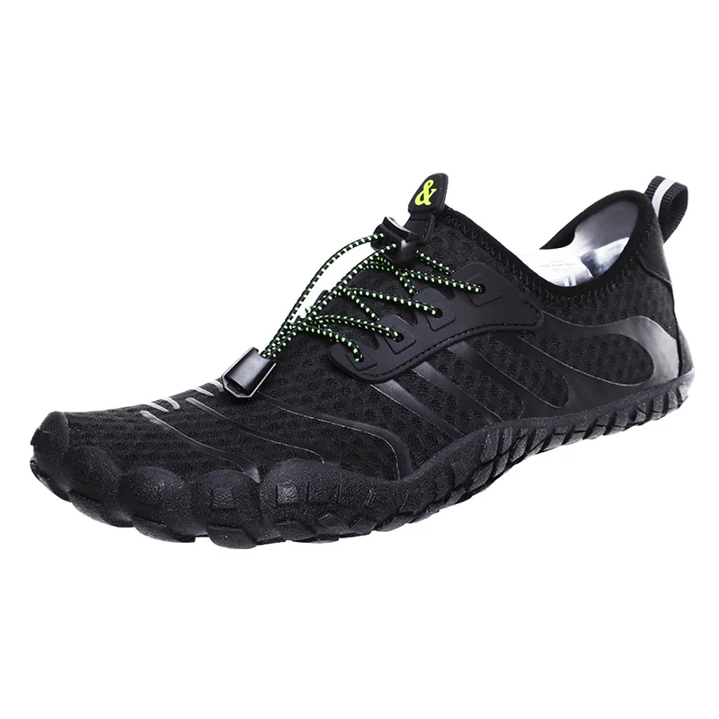 Г. Нескользящая износостойкая обувь мужская обувь Уличная обувь для прогулок Женская пляжная обувь с пятью пальцами водонепроницаемая обувь - Цвет: Черный