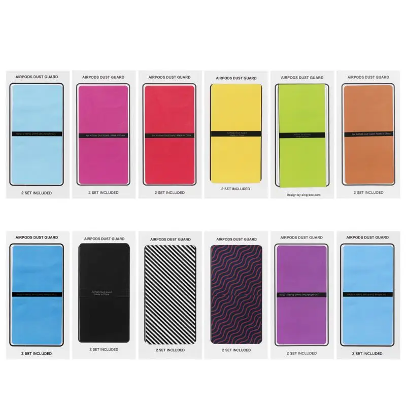 

2Pairs Dust Guard Protective Sticker Earphone Case Shell Skin Dust-proof for Apple Airpods Charging Box