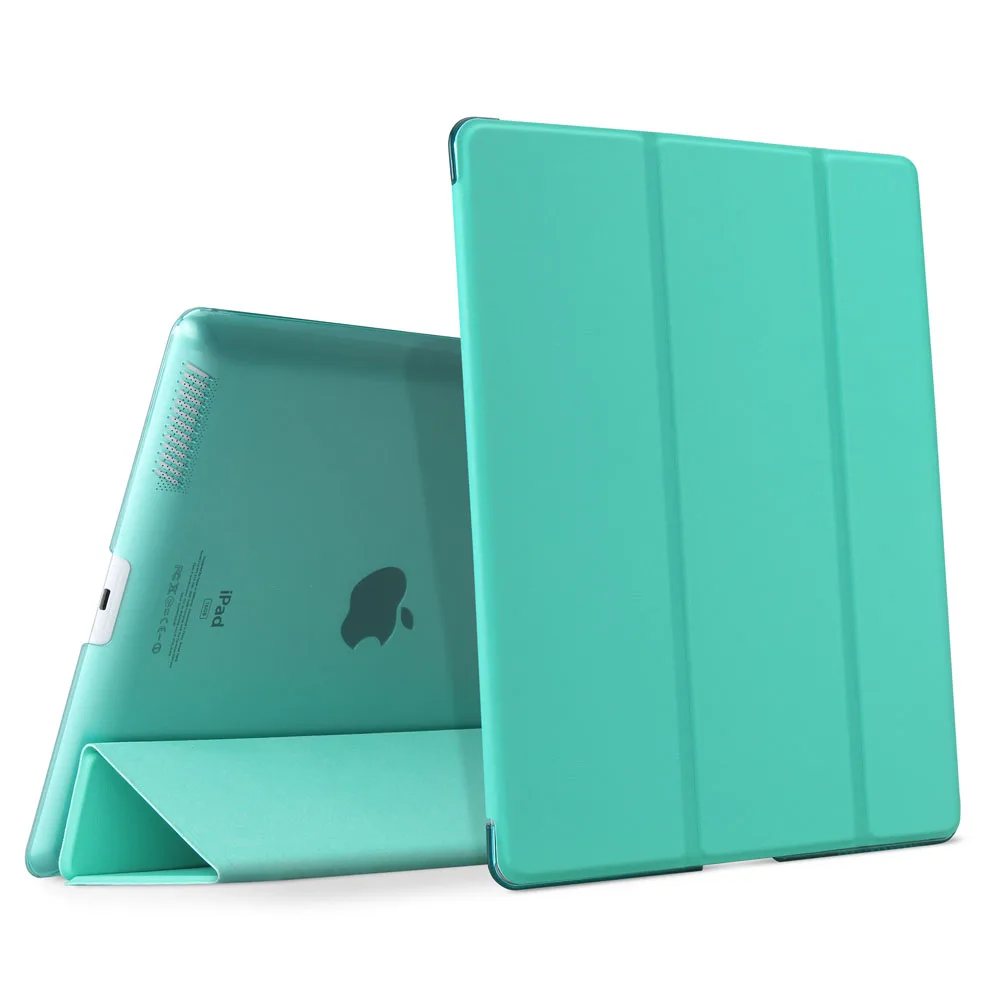 Для iPad 2/3/4, ZVRUA ура Цвет PU Smart Cover чехол Магнит wake up sleep для apple iPad2 iPad3 iPad4 - Цвет: mint