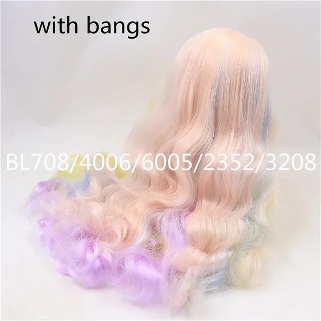 Blyth кукла ледяной парик только rbl головы и купол красочные волосы или блестящие волосы для DIY пользовательские куклы - Цвет: i